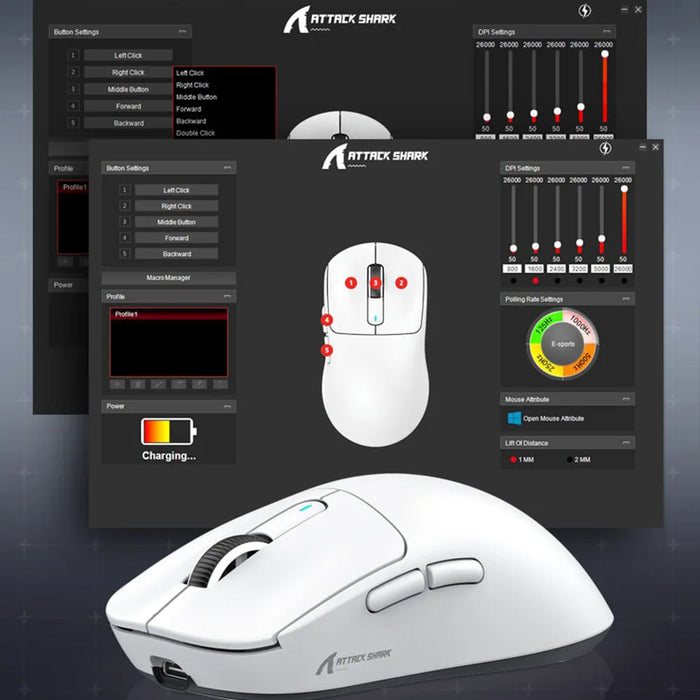 Wireless Gaming Mouse 650Ips 26000Dpi For Pc / Mac