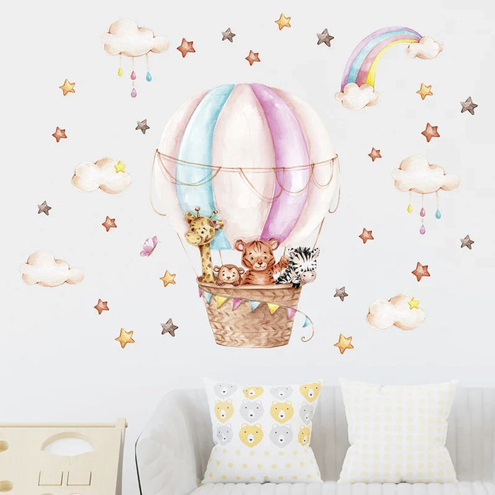 Colourful Animal Balloon Wall Decals For Kids Room Decor