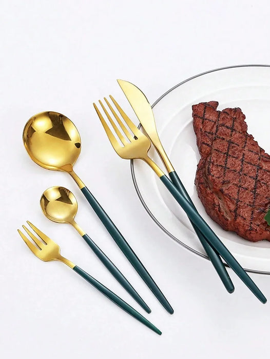 30 Piece Stainless Steel Christmas Tableware Set