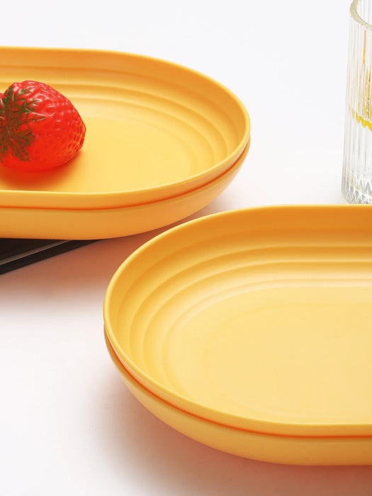 2 / 4 / 6 Piece Reusable Plastic Oval Plates For Restaurant Family Kitchen Picnic Camping