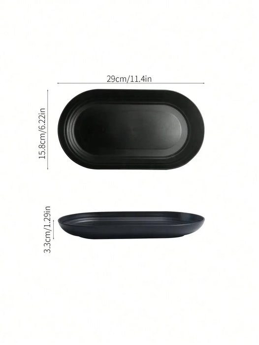 4 / 8 / 12 Piece Reusable Black Plastic Dinner Plates Perfect For Family Gatherings Parties And Picnics