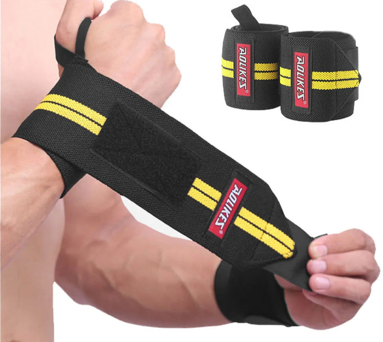 Pair of Weightlifting Wrist Wraps Gym Straps For Powerlifting & Strength Training