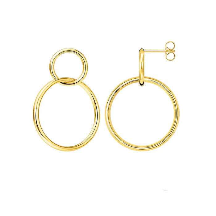 925 Sterling Silver Simple Circles Earrings Fine Jewelry For Women Autumn Collection