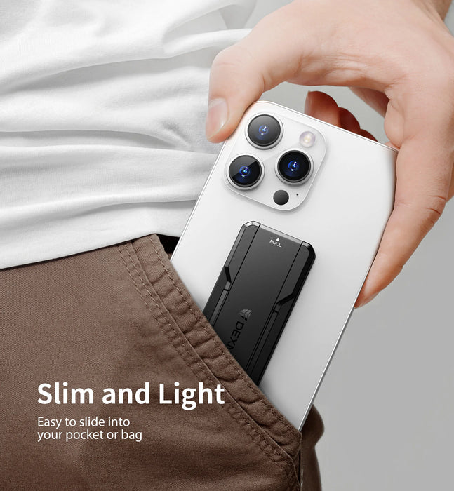 2-In-1 Portable Slim Grip Holder Telescopic Finger Kickstand 2 Cell Phone Strap Adhesive Loop Finger Holder