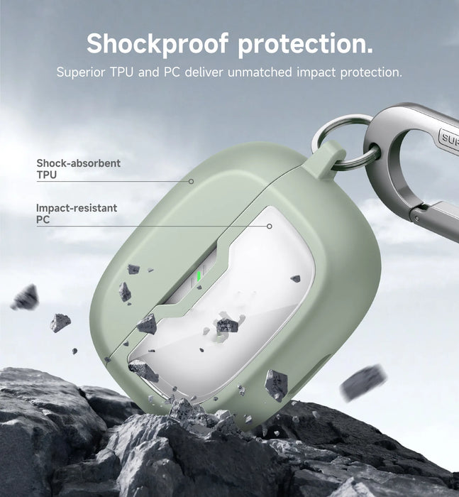 For Jbl Vibe Beam / Jbl Vibe Beam 2 / Jbl Vibe 200Tws Earbuds Shockproof Magnetic Protective Headphone Case With Anti Lost Keychain