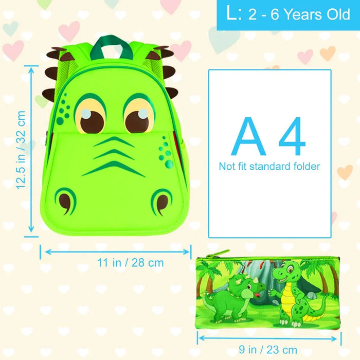 12 Inch Dinosaur Backpack For Boys Toddler Bookbag