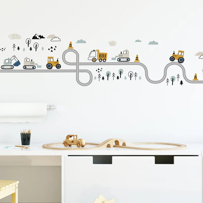 Cartoon Cars Wall Stickers For Kids Room Decor