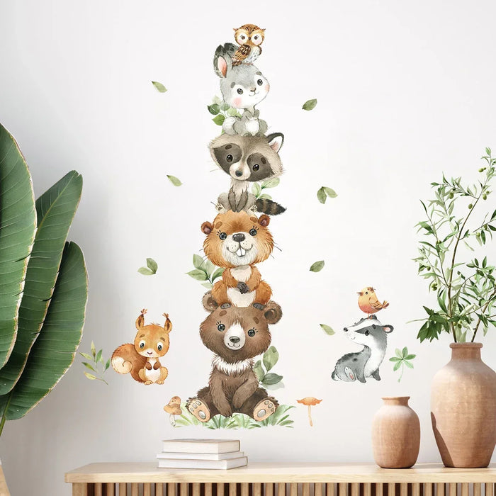 Adorable Animal Wall Stickers For Kids Room Decor