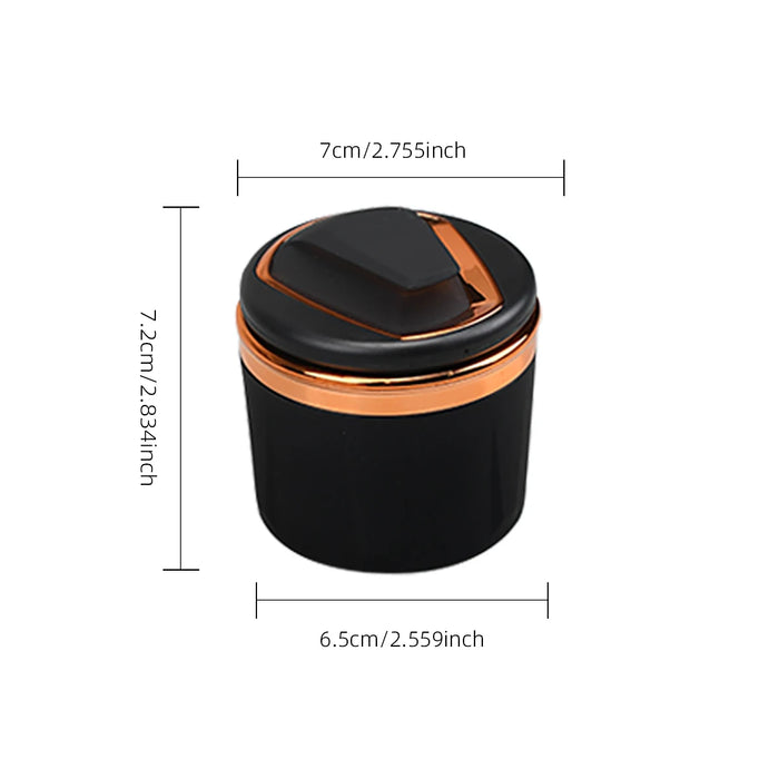 Led Car Ashtray With Cover Universal Auto Coin Storage Cup