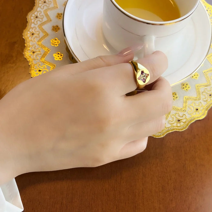 925 Sterling Silver Boho Nature Ring With Colourful Stones For Women