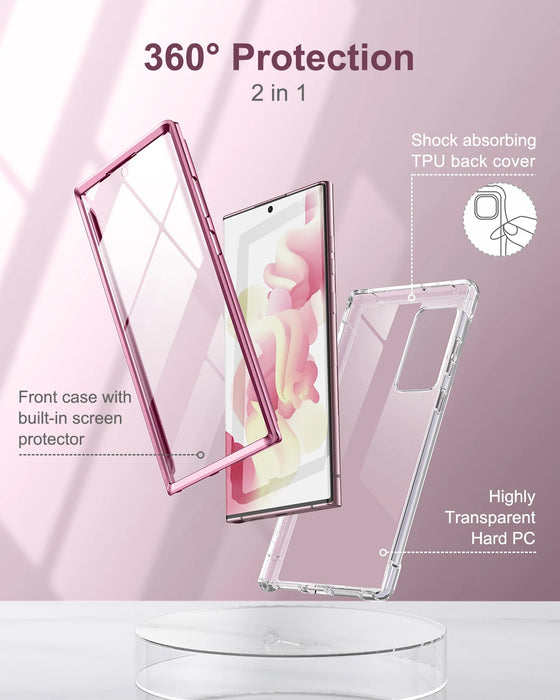 For Samsung Galaxy S22 Ultra Built In Screen Protector Hybrid Hard Shell Tpu Bumper Rugged Case