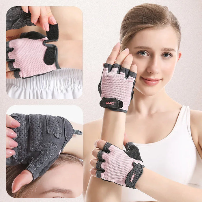 Pair of Half Finger Gym Gloves Unisex Wrist Weightlifting Gear