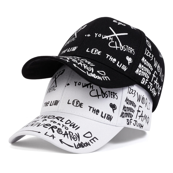 Unisex Xx Graffiti Print Baseball Cap Adjustable Sun Hat