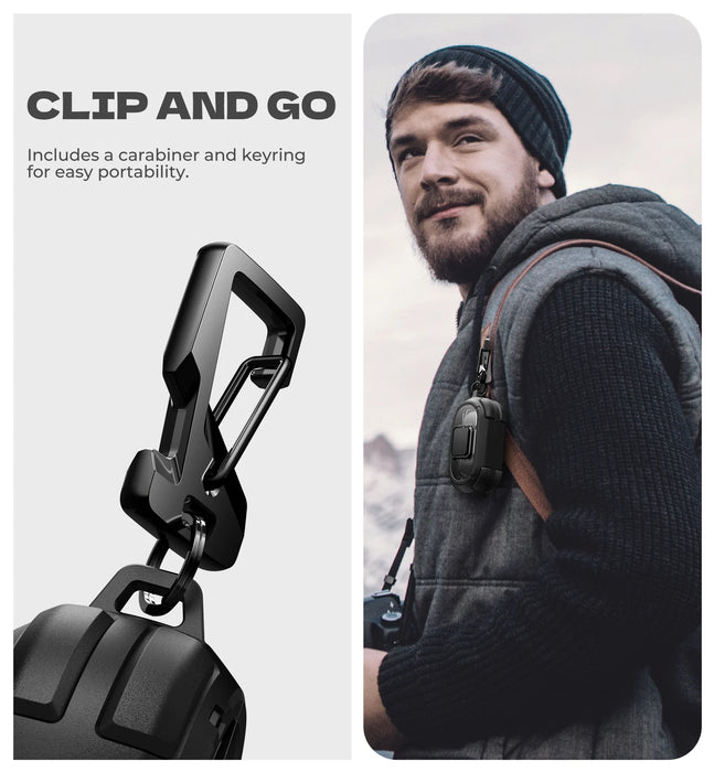 For Beats Solo Buds Shockproof Rugged Bumper Case Protective Case With Drop-Proof Lock & Carabiner Keyring Cleaner Kit