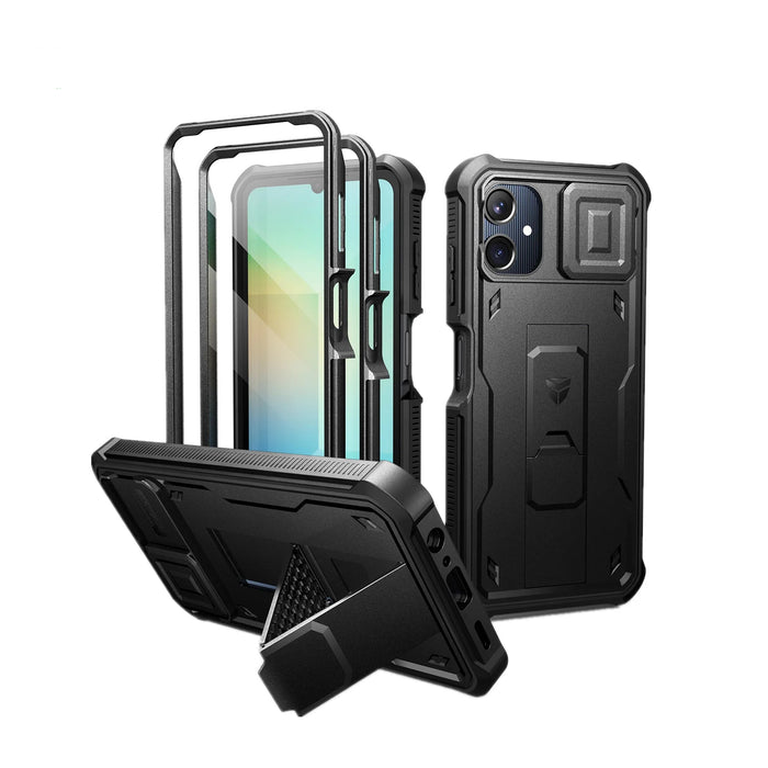For Samsung Galaxy A16-5G Heavy Duty Military Grade Protection Shockproof Case With Bulit-In Magnetic Slide Camera Case