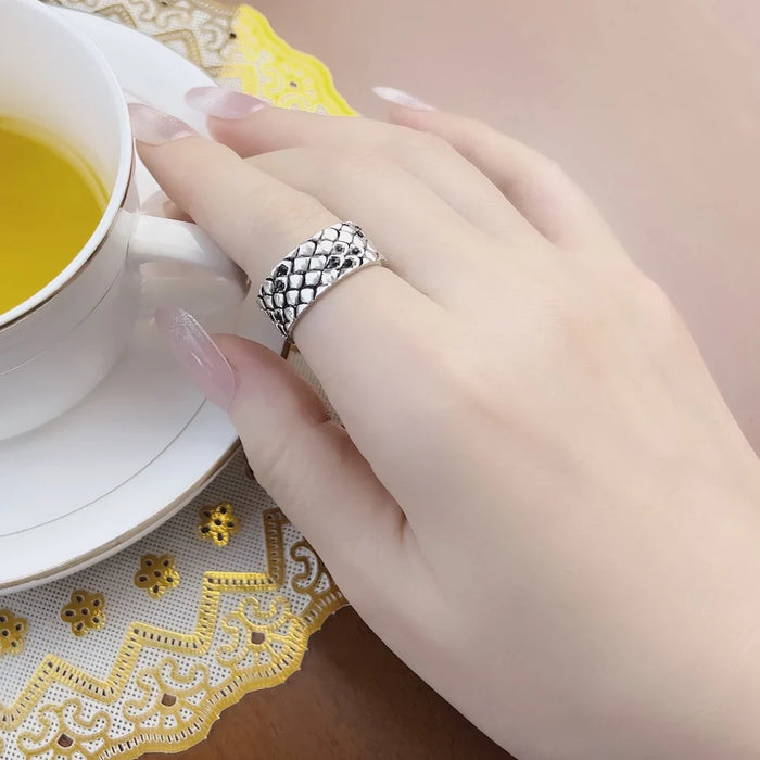 925 Sterling Silver Vintage Snake Ring Women Jewelry European Style