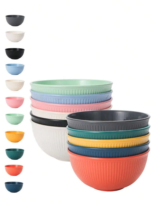 4 / 11 Piece Reusable Plastic Bowls For Camping And Picnics Microwave And Dishwasher Safe