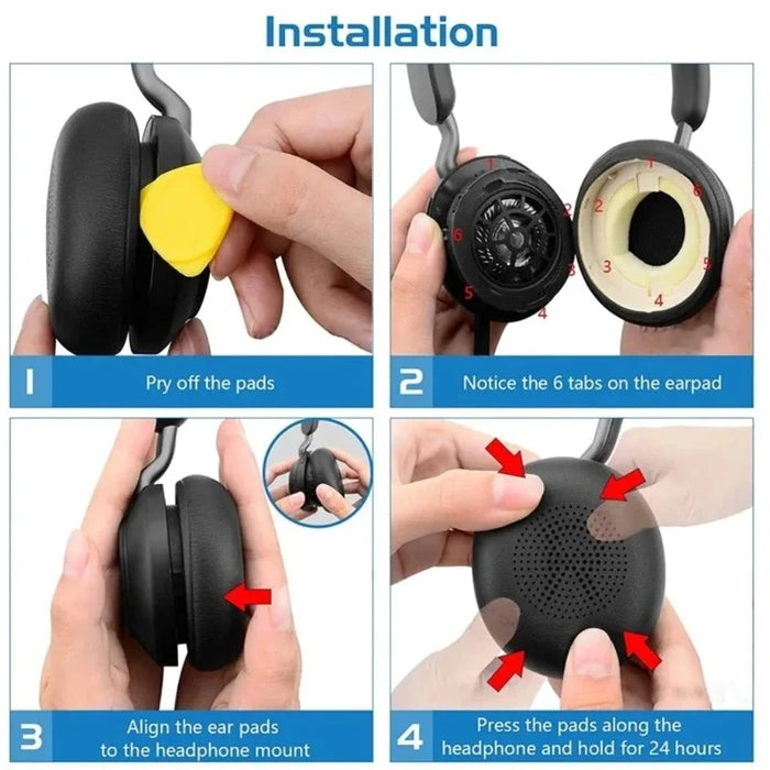 Pair of Premium Ear Pads For Jabra Elite 45H Evolve2 65 Headphones