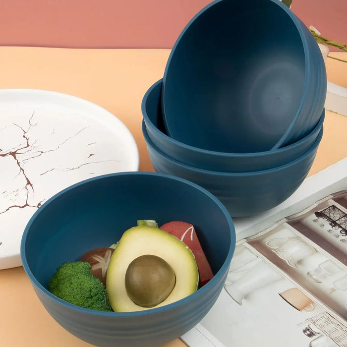 4 / 6 / 8 Piece Reusable Dark Blue Cereal Bowls Ideal For Camping