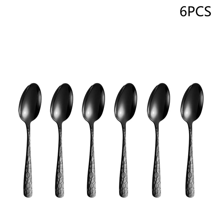 4 / 6 / 16 / 24 Piece Black Stainless Steel Cutlery Set 24 Piece For Home Kitchen And Holiday Dinners
