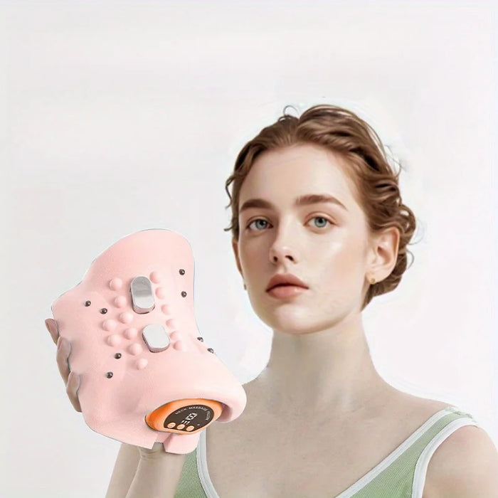 Multifunctional Electric Cervical Massage Pillow Pink