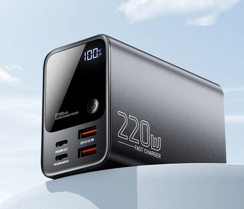 27000Mah Power Bank 100W Pd Qc3.0 Fast Charging External Spare Battery For Iphone 15 / 14 / 13 / 12 Xiaomi Macbook Air Laptop