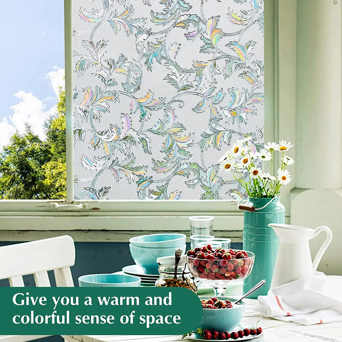 Decorative Window Film - Uv Blocking Static Cling Non-Adhesive - Pebble Design