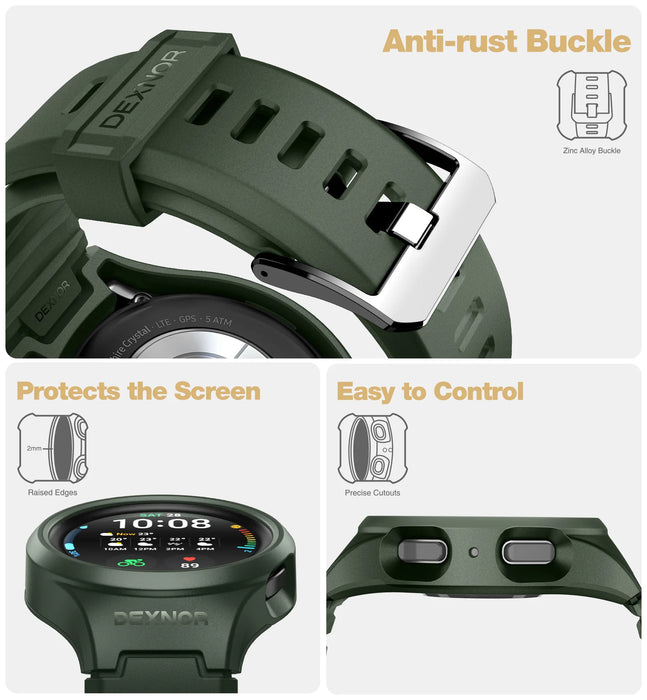 For Samsung Galaxy Watch 5 Pro Band 45Mm 2022 Rugged Shockproof Uni-Body Design Case With Adjustable Watch Band