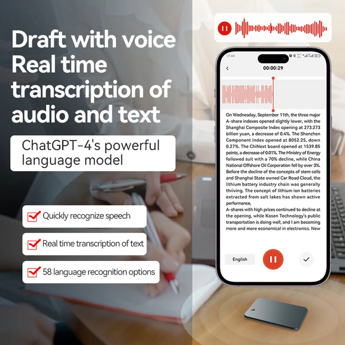 A3 Ai Chatgpt-4 Smart Voice Recorder Audio App Phone Call Record Transcribe Summarize Phone Call Voice Recorder For Lectures