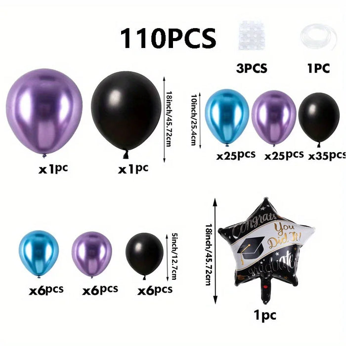 149Pcs Black And Silver Balloon Arch Wreath Set Birthday Shower Graduation Wedding Birthday Party Anniversary Decoration