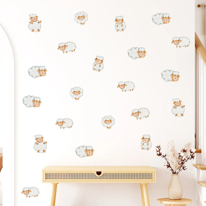 3 Piece Adorable Sheep Wall Stickers For Kids Room Decor