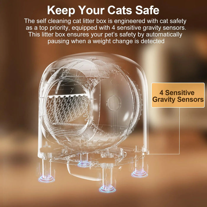 56L Extra Large Self Cleaning Cat Litter Box With App Control