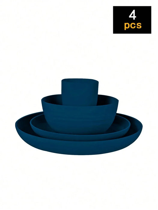 4 / 16 / 24 Piece Reusable Plastic Tableware Set For Family Picnics & School Supplies