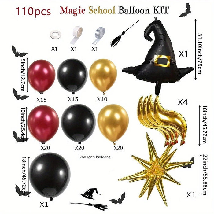 110Pcs Magic Hat Balloon Garland Arch Set Carnival Magic Themed Birthday Party Decoration Party Decoration Supplies