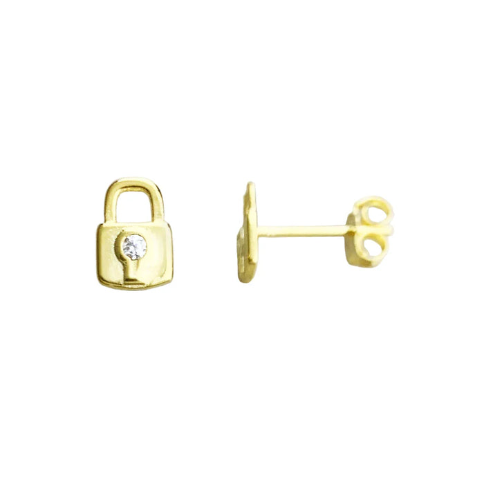 925 Sterling Silver Ear Stud Lock Handcrafted Gift For Women