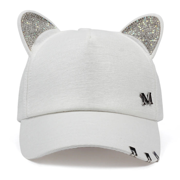 Adjustable Unisex Cat Ears Baseball Cap Spring / Autumn Sun Hat