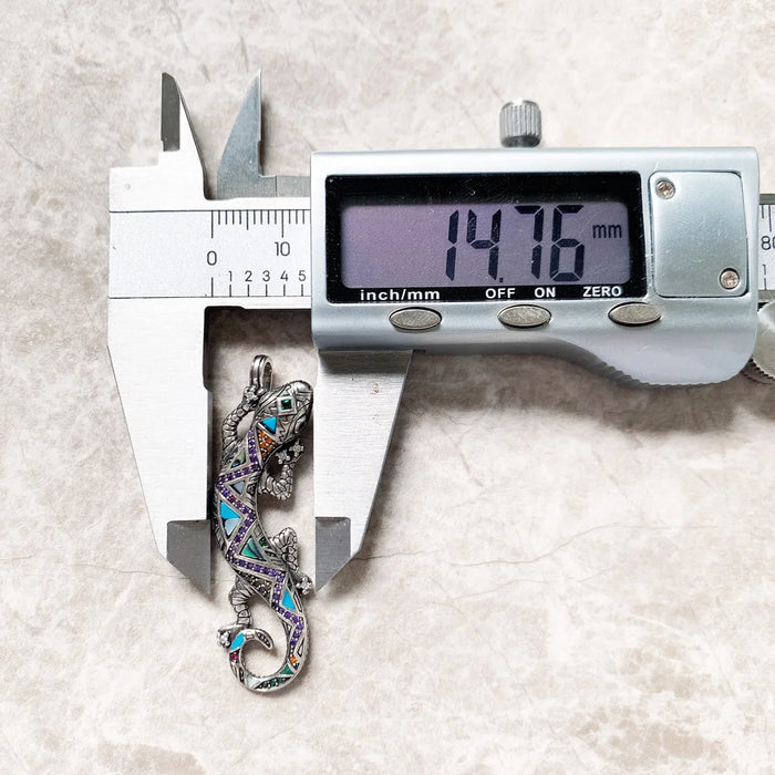 925 Sterling Silver Turquoise Lizard Pendant Spring Fine Jewelry Gift For Women & Men