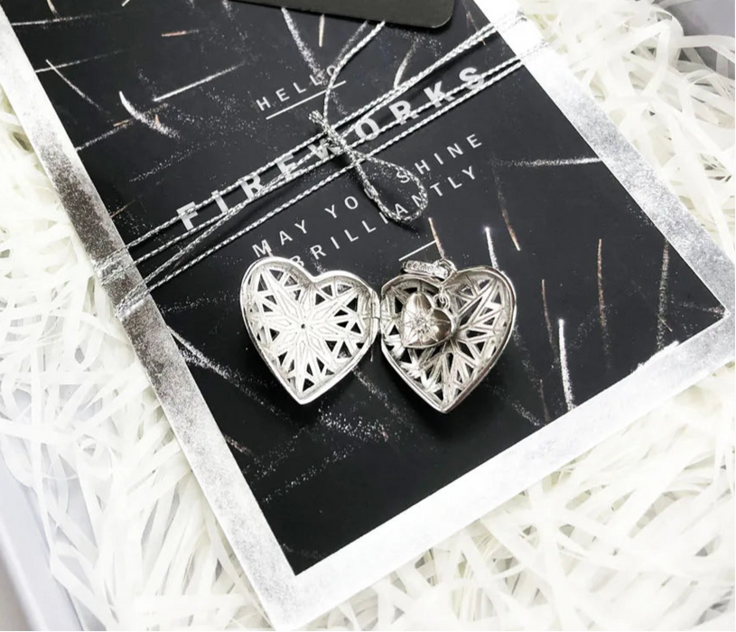 925 Sterling Silver Romantic Heart Locket Pendant New Jewelry For Women