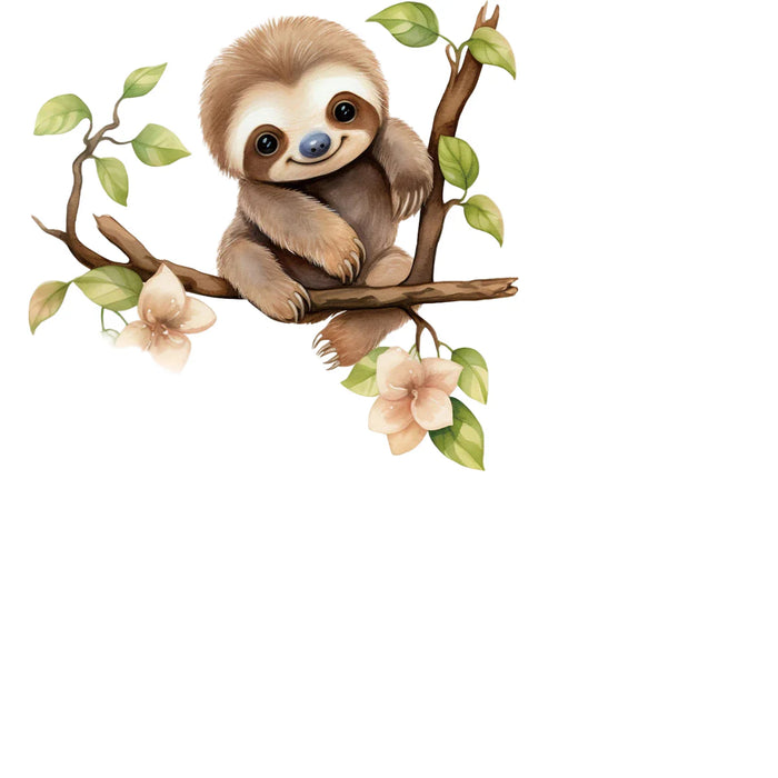 Adorable Sloth Wall Decal For Kids Room Decor