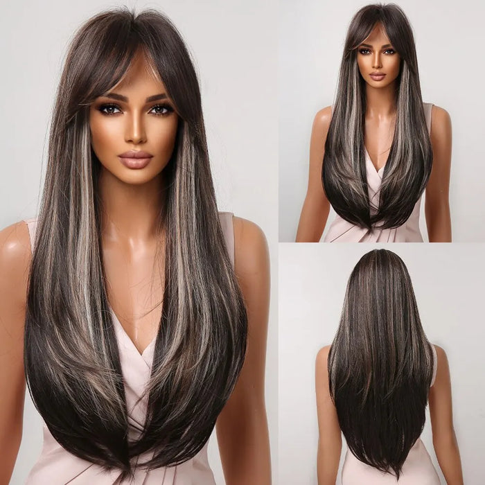 Long Straight  Synthetic Wig for Women Heat Resistant