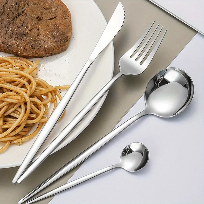 24 Piece Golden Stainless Steel Flatware Set