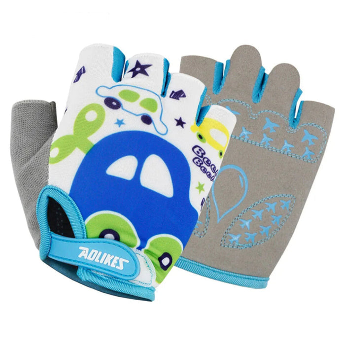 Child Cycling Gloves Half Finger Sports Gloves For Boys & Girls Fits Mountain Bikes & Skateboards Kids Bicycle Gloves