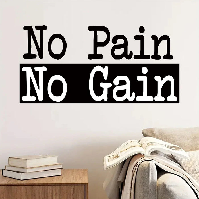 1 No Pain No Gain Wall Sticker For Gym Or Study Room Decor