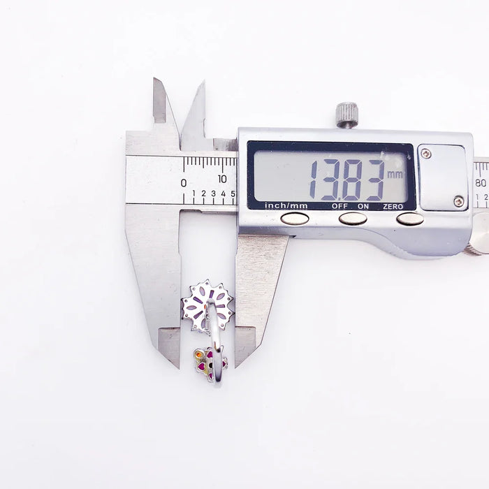 925 Sterling Silver Colourful Stone Flower Ring Romantic Gift Bohemian Jewelry For Women