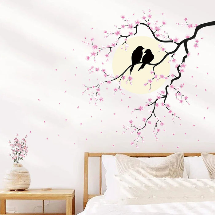 Waterproof Cherry Tree Wall Decals For Kids Room Decor