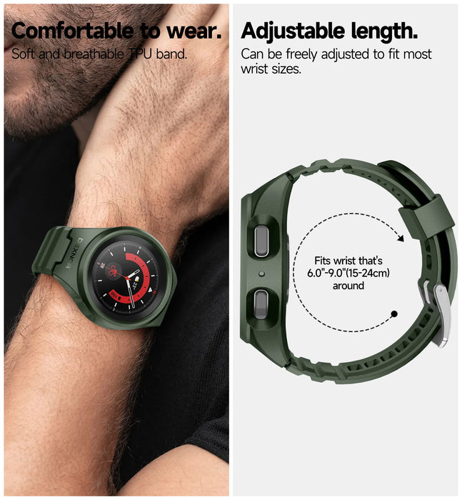 For Samsung Galaxy Watch 5 Pro Band 45Mm 2022 Rugged Shockproof Uni-Body Design Case With Adjustable Watch Band