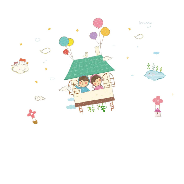 Adorable Cartoon Balloon Wall Stickers For Nursery Decor