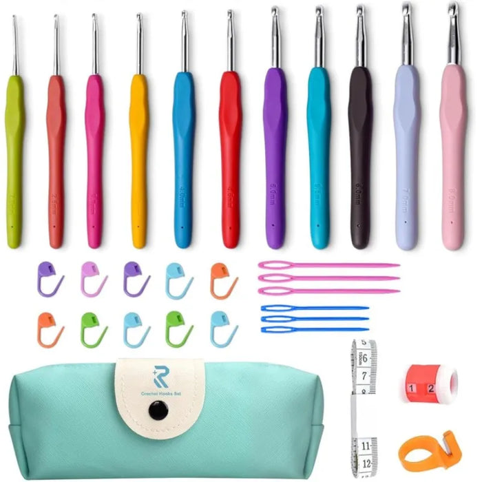 Colorful Crochet Kit For Beginners With Ergonomic Handles