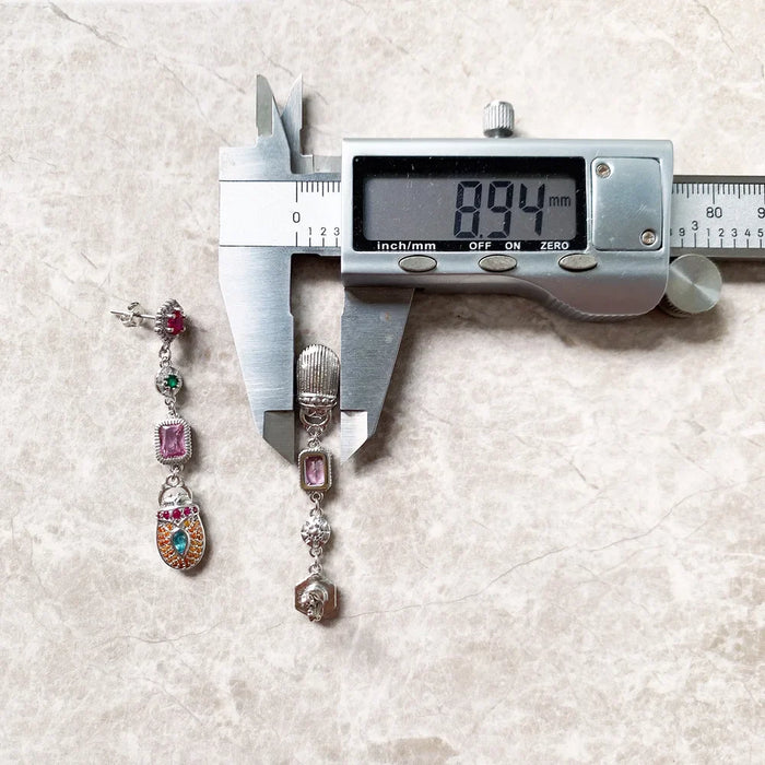 925 Sterling Silver Boho Scarab Earrings Colourful Drop Design Lucky For Women