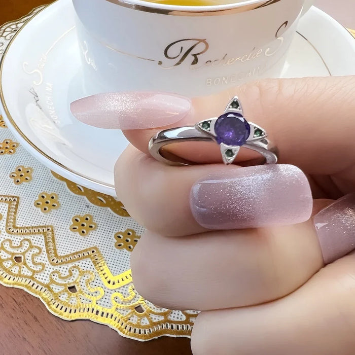 925 Sterling Silver Colourful Stone Flower Ring Jewelry For Women